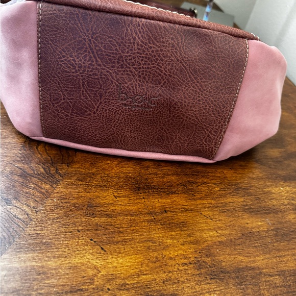 BOC Pink and Brown Cedar Ridge Hobo Crossbody Bag with Dual Zippers - Picture 10 of 10